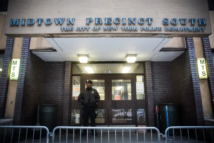 A photo of the exterior of the Midtown South precinct, where Jonathan Wohl was held.